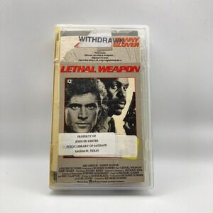Lethal Weapon VHS 1987 Mel Gibson Danny Glover Warner Bros Ex-Library Tape